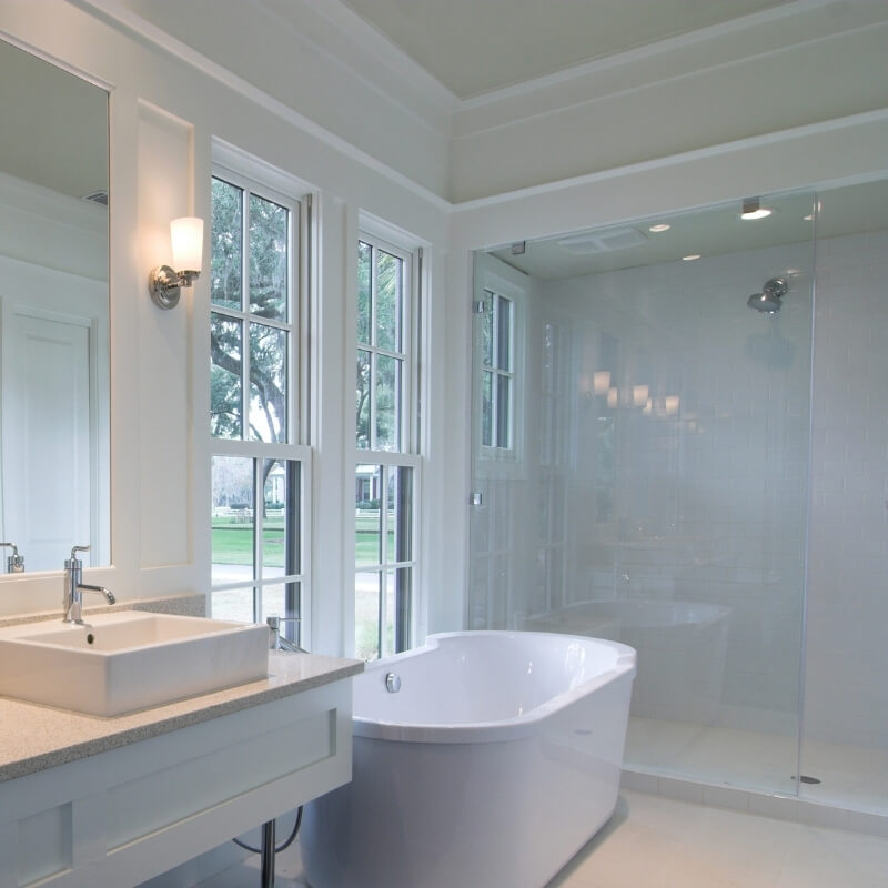 Bathroom renovation all white luxury