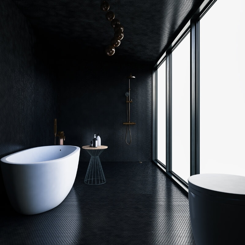 bathroom renovation black luxury