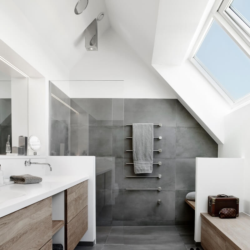 add skylight in small bathroom