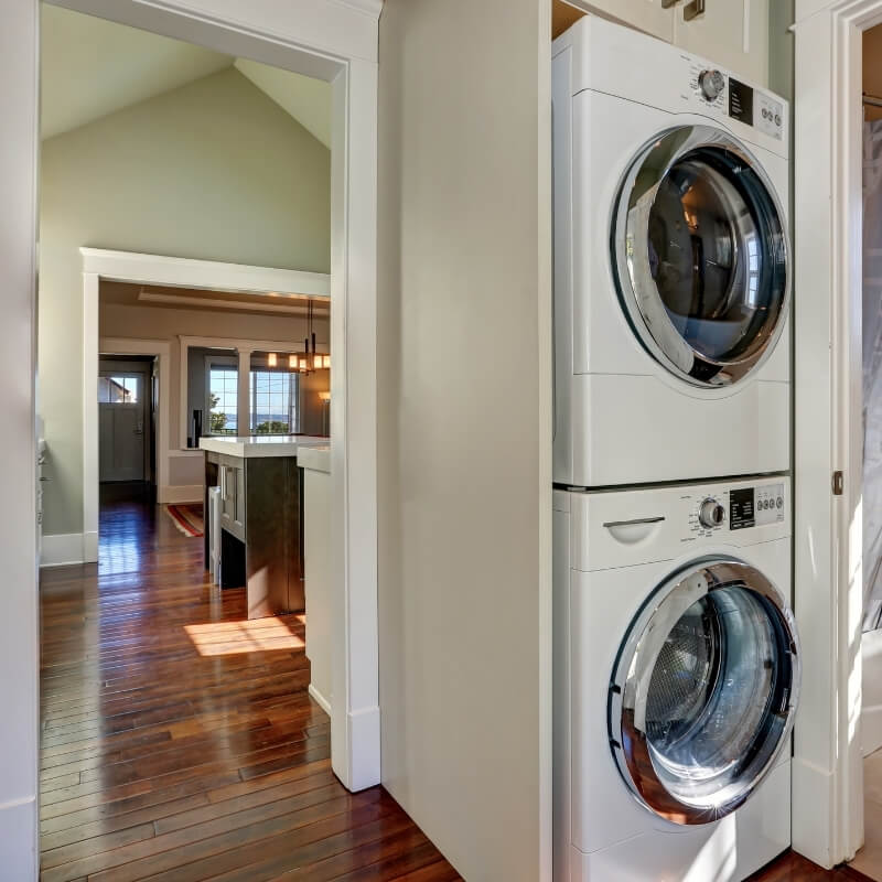 laundry design ideas appliances stacked