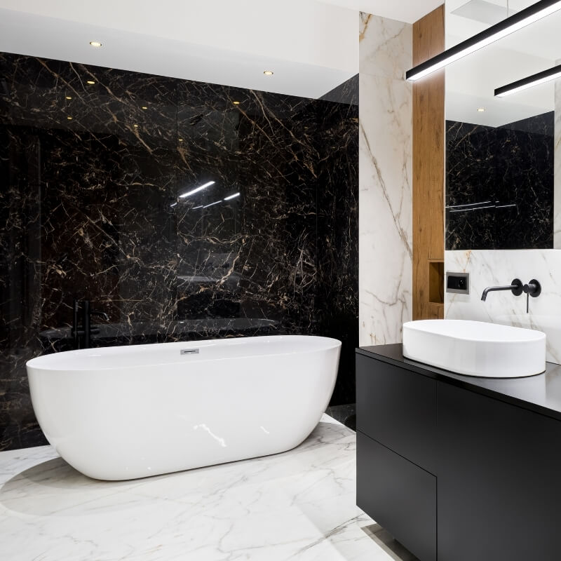 oval bath and basin luxury bathroom